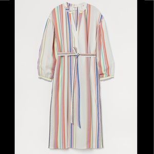 NWT H&M X lemlem Rainbow Strip Belted Caftan Dress